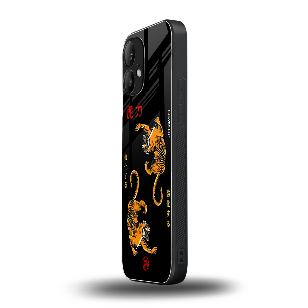 tigers black back phone cover | glass case for nothing phone 2