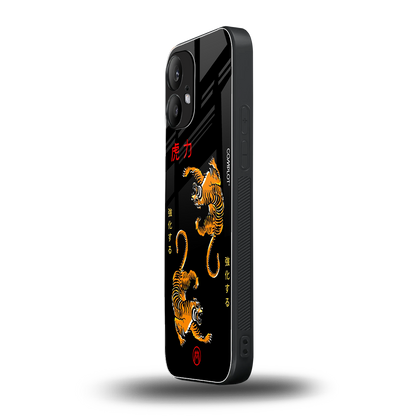 tigers black back phone cover | glass case for nothing phone 2