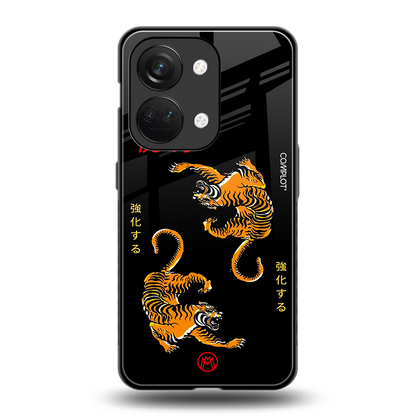 tigers black back phone cover | glass case for oneplus nord 3