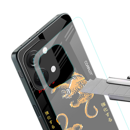 tigers black back phone cover | glass case for oneplus nord 3