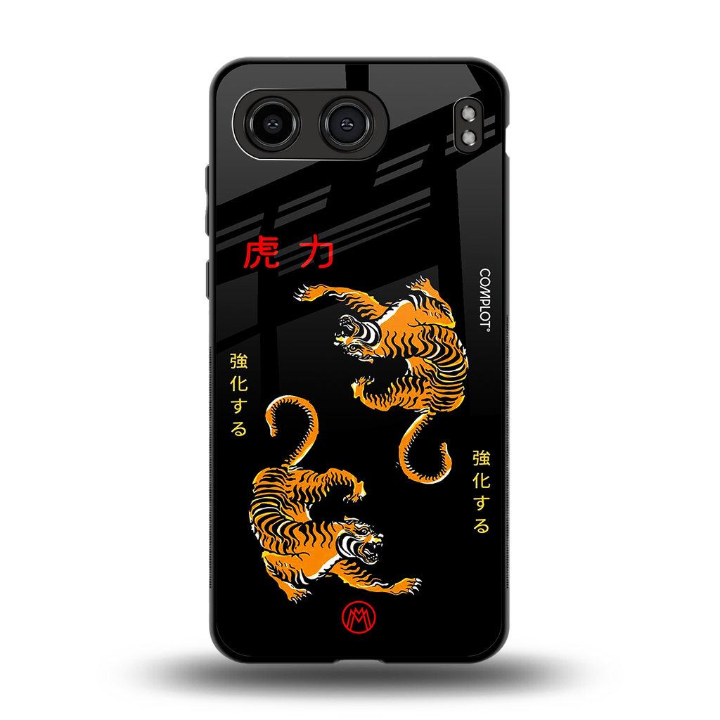 tigers black back phone cover | glass case for oneplus nord 4