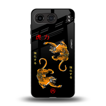 tigers black back phone cover | glass case for oneplus nord 4