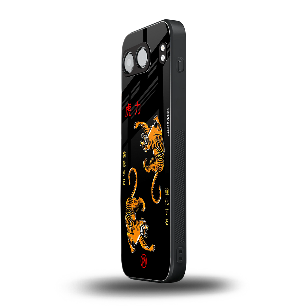 tigers black back phone cover | glass case for oneplus nord 4