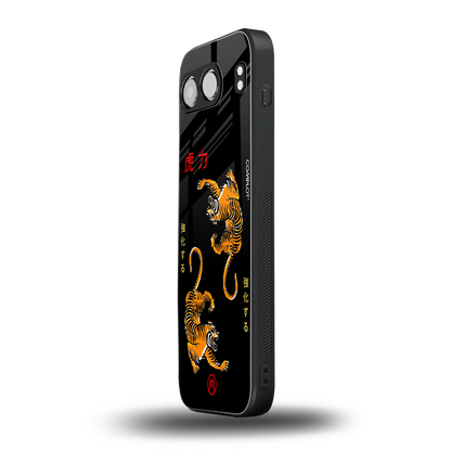 tigers black back phone cover | glass case for oneplus nord 4