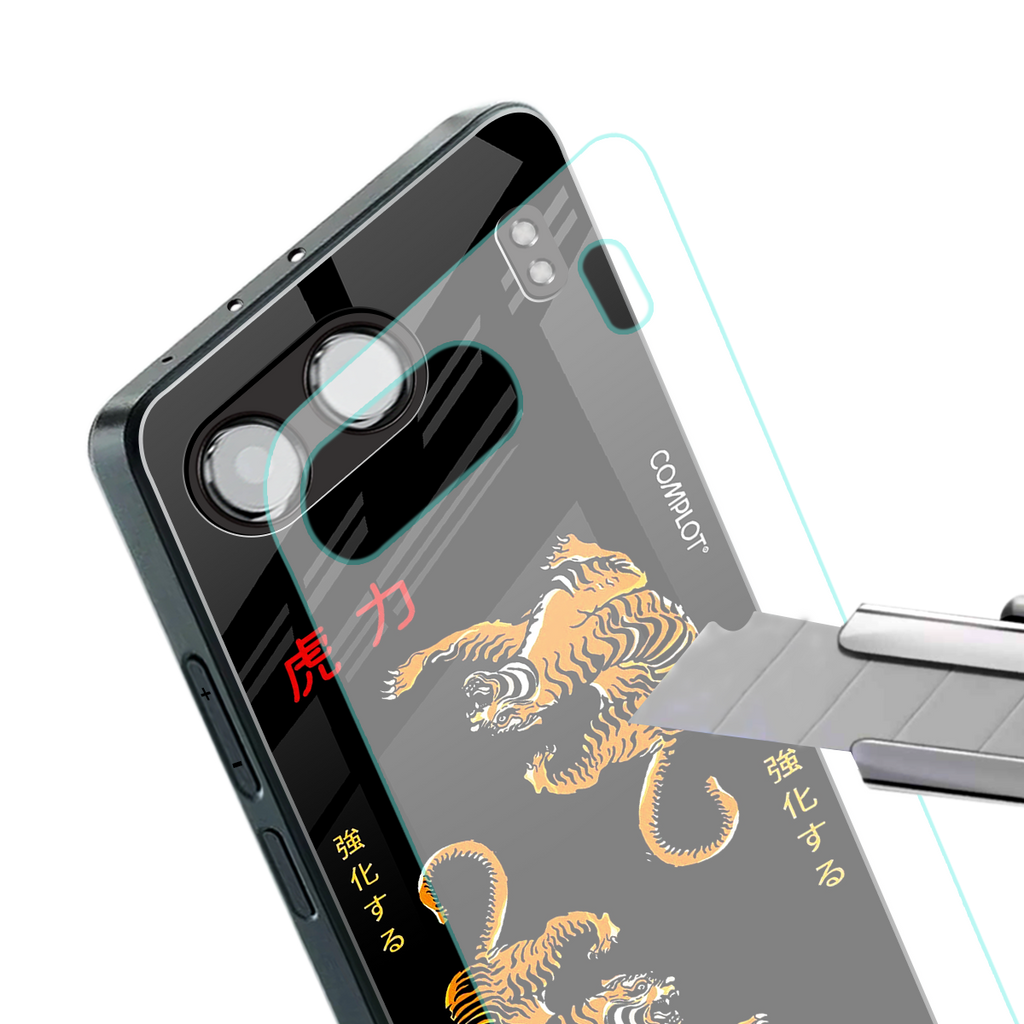 tigers black back phone cover | glass case for oneplus nord 4