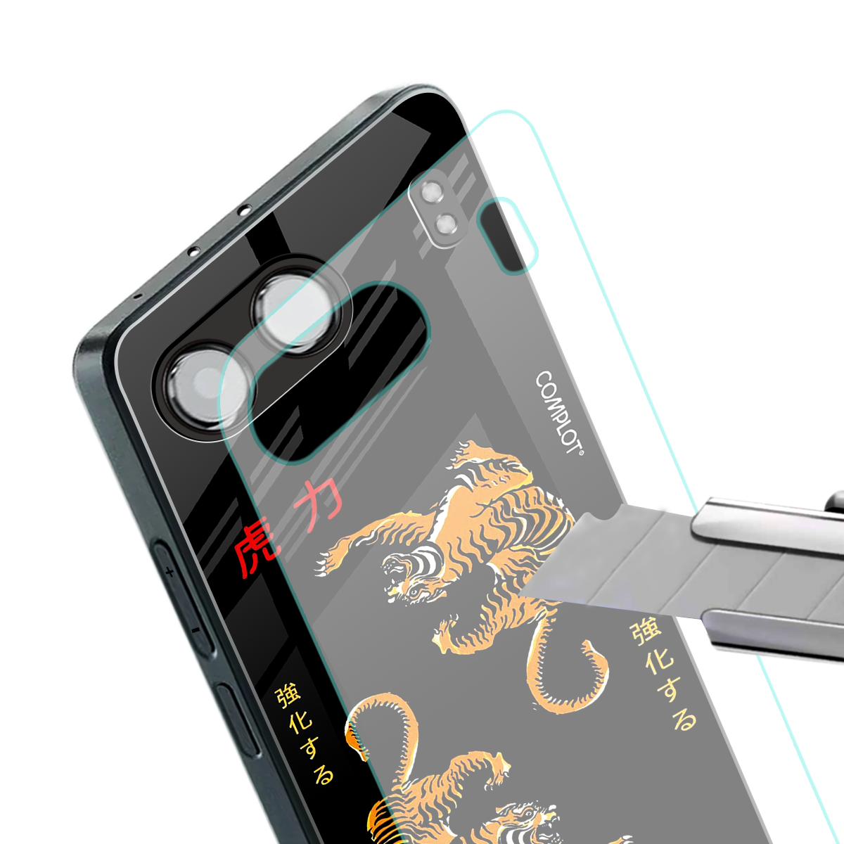 tigers black back phone cover | glass case for oneplus nord 4
