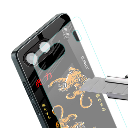 tigers black back phone cover | glass case for oneplus nord 4