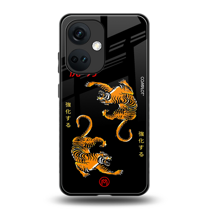 tigers black back phone cover | glass case for oneplus nord ce 3