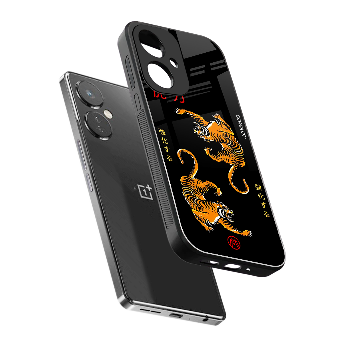 tigers black back phone cover | glass case for oneplus nord ce 3