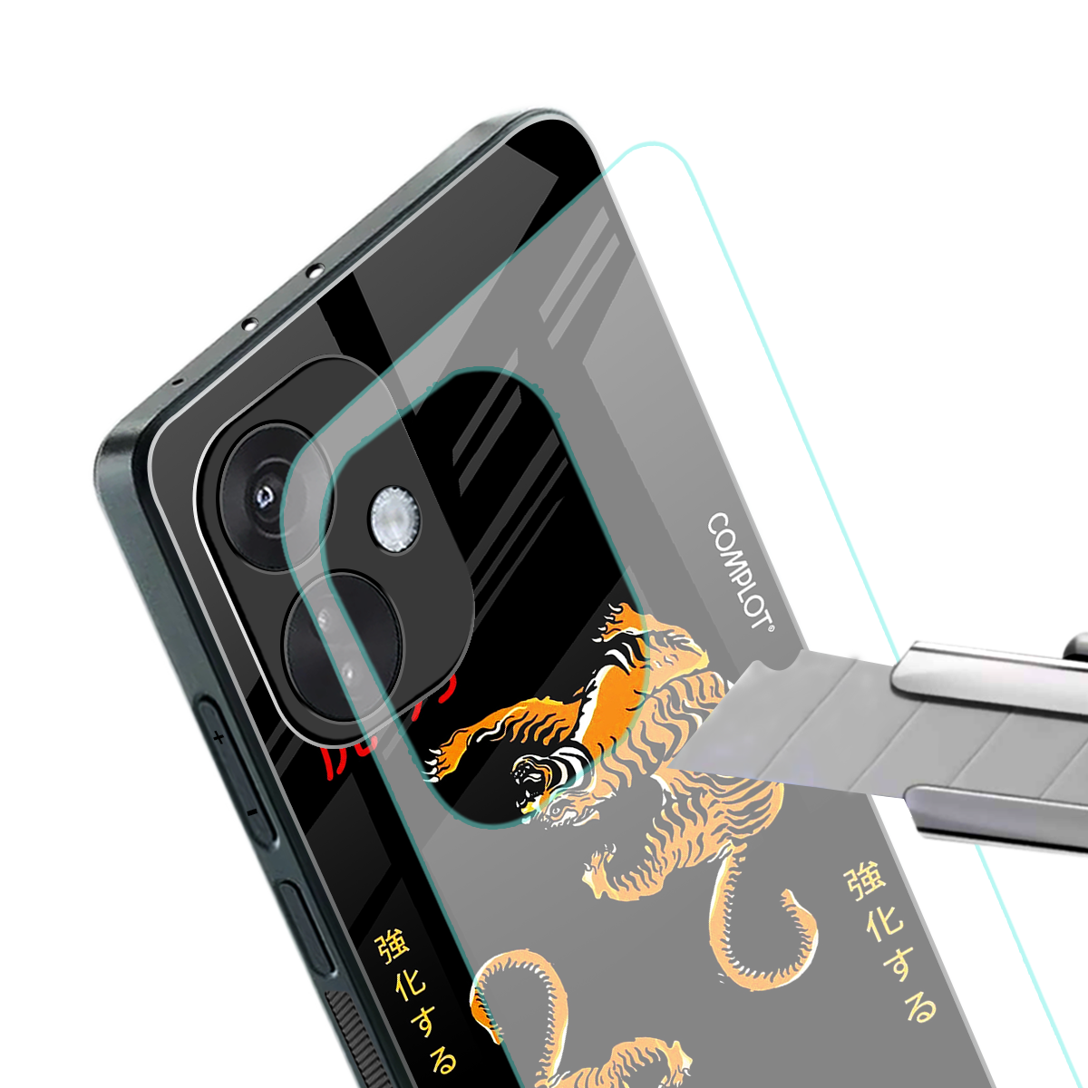 tigers black back phone cover | glass case for oneplus nord ce 3