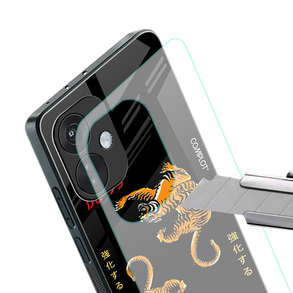 tigers black back phone cover | glass case for oneplus nord ce 3