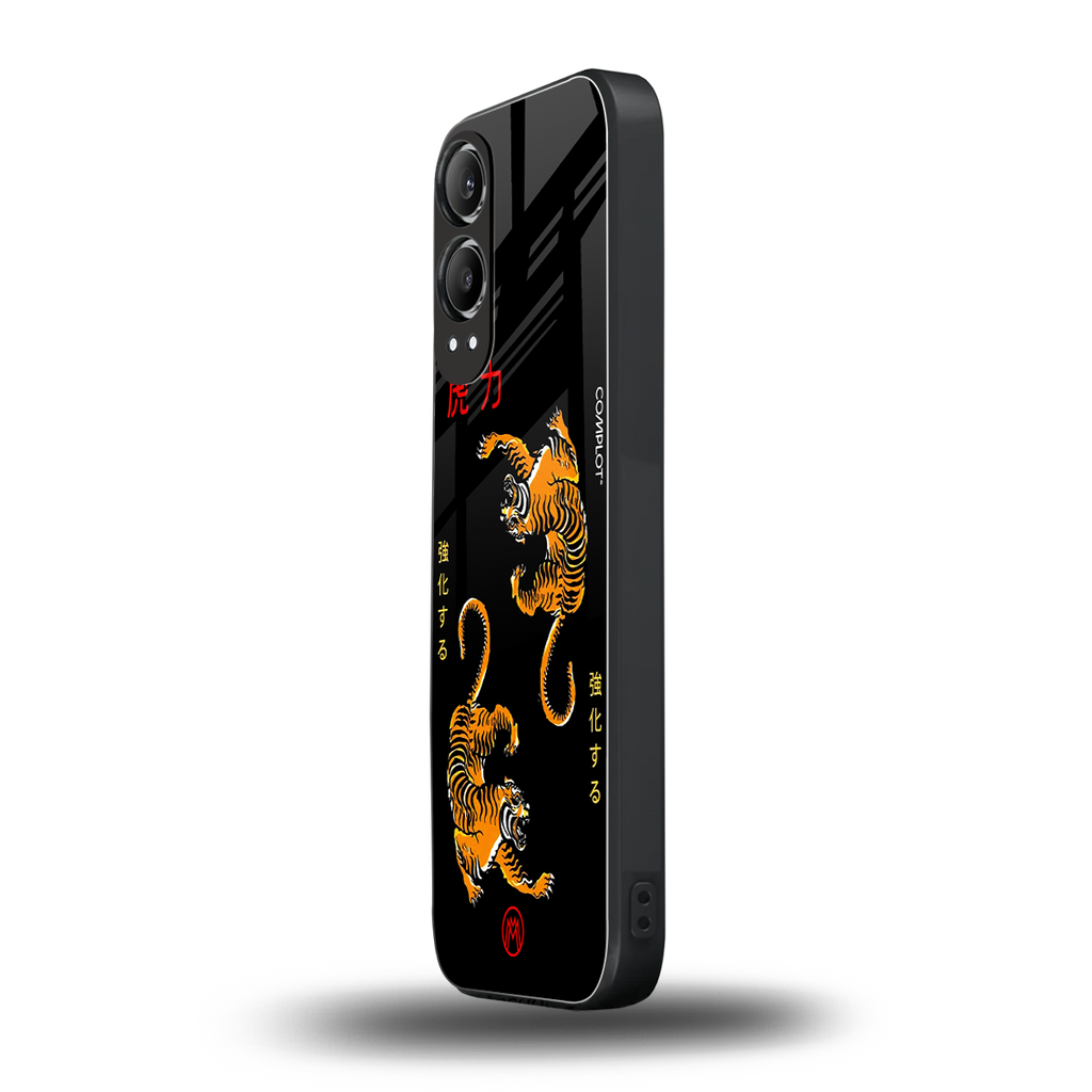 tigers black back phone cover | glass case for oneplus nord ce 4 lite