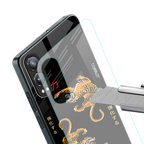 tigers black back phone cover | glass case for oneplus nord ce 4 lite