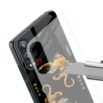 tigers black back phone cover | glass case for oneplus nord ce 4 lite