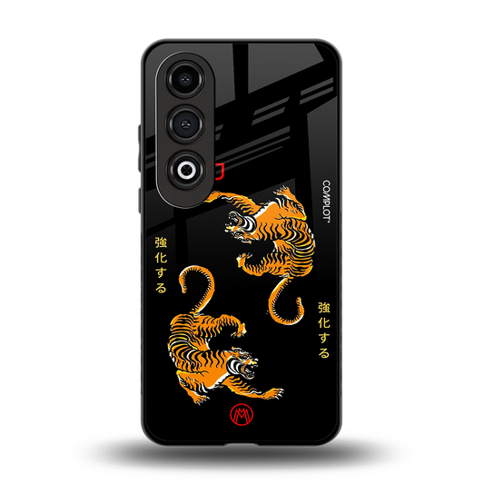 tigers black back phone cover | glass case for oneplus nord ce 4