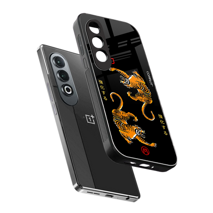 tigers black back phone cover | glass case for oneplus nord ce 4