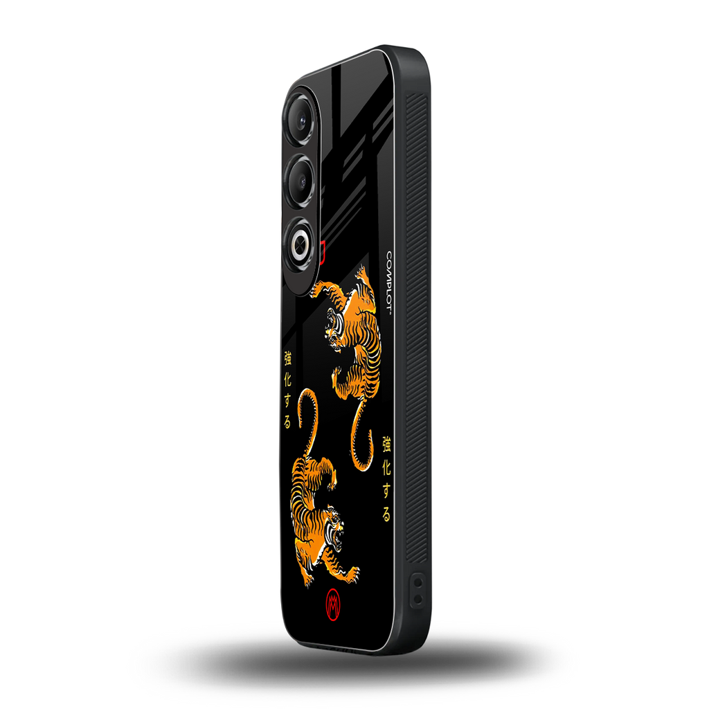 tigers black back phone cover | glass case for oneplus nord ce 4