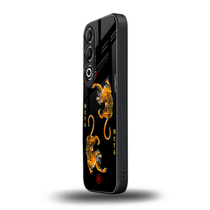 tigers black back phone cover | glass case for oneplus nord ce 4
