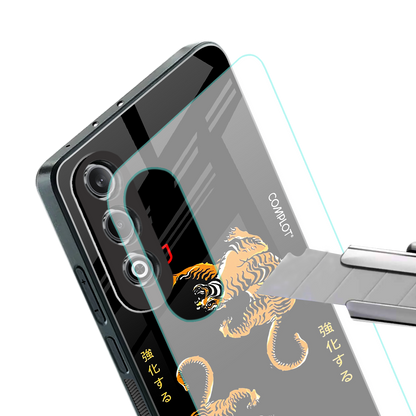 tigers black back phone cover | glass case for oneplus nord ce 4