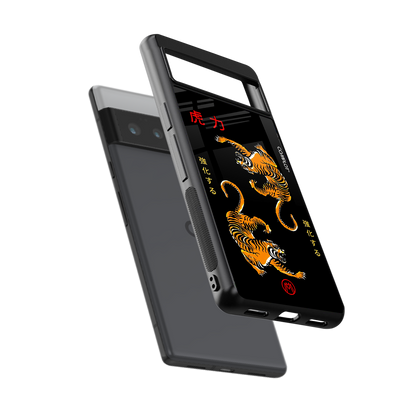 tigers black back phone cover | glass case for google pixel 6 pro