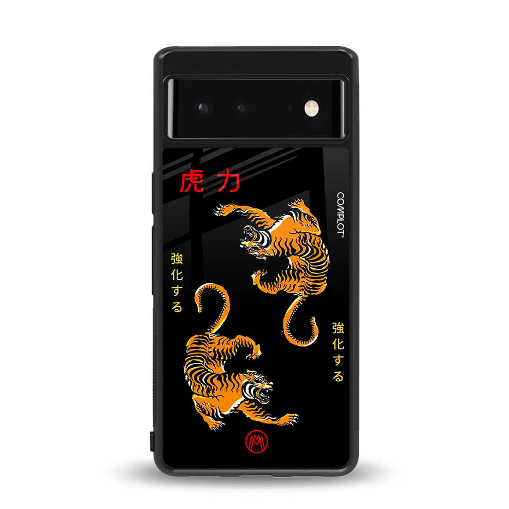 tigers black back phone cover | glass case for Google Pixel 6A