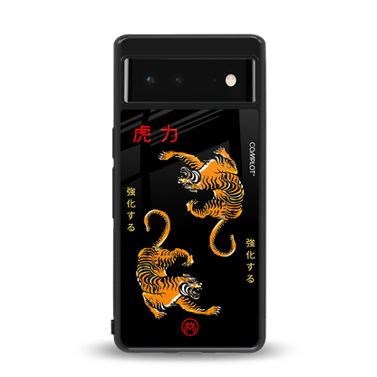 tigers black back phone cover | glass case for Google Pixel 6A
