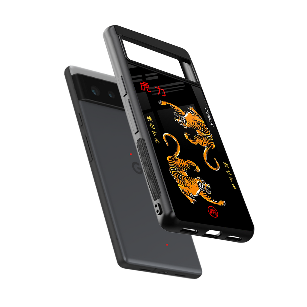tigers black back phone cover | glass case for google pixel 6