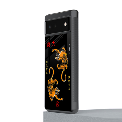 tigers black back phone cover | glass case for google pixel 6