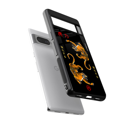 tigers black back phone cover | glass case for google pixel 7 pro