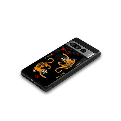 tigers black back phone cover | glass case for google pixel 7 pro