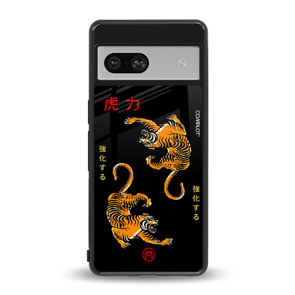 tigers black back phone cover | glass case for Google Pixel 7