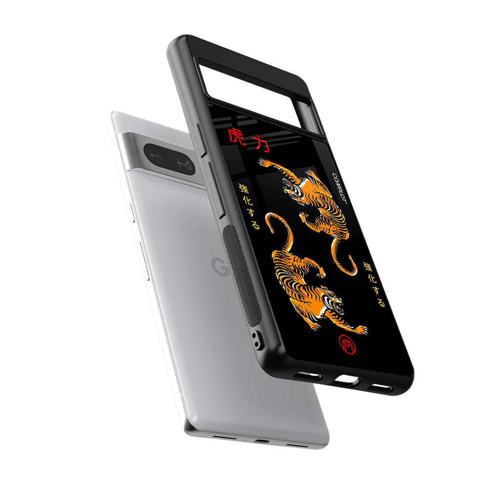 tigers black back phone cover | glass case for Google Pixel 7