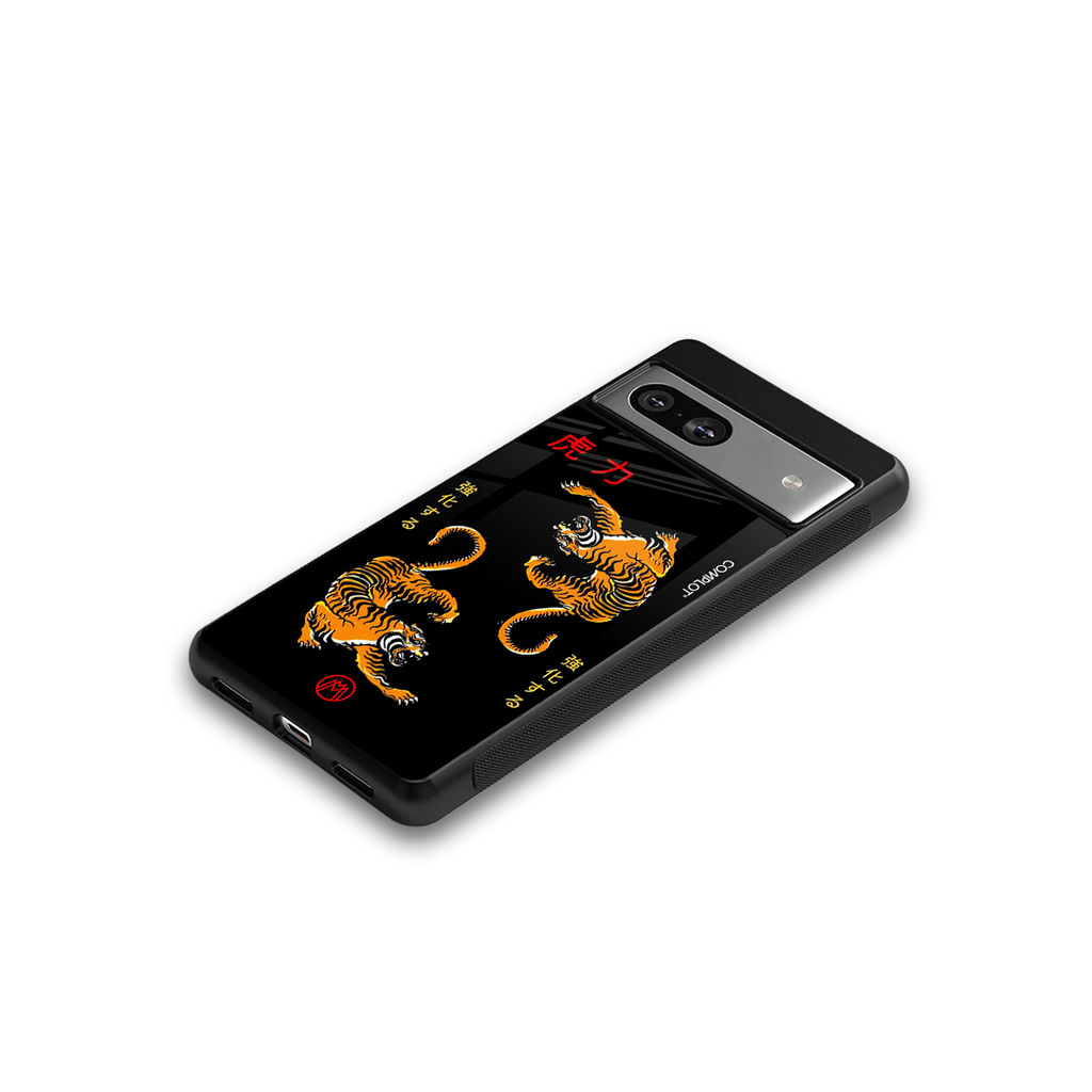 tigers black back phone cover | glass case for Google Pixel 7