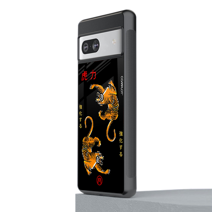 tigers black back phone cover | glass case for Google Pixel 7A