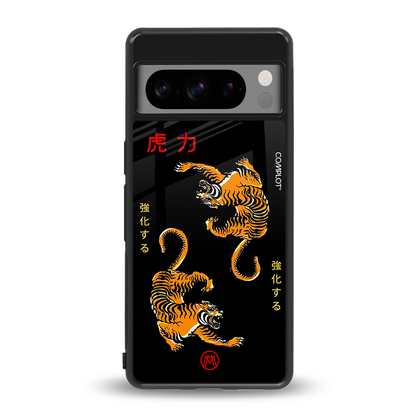 tigers black back phone cover | glass case for google pixel 8 pro