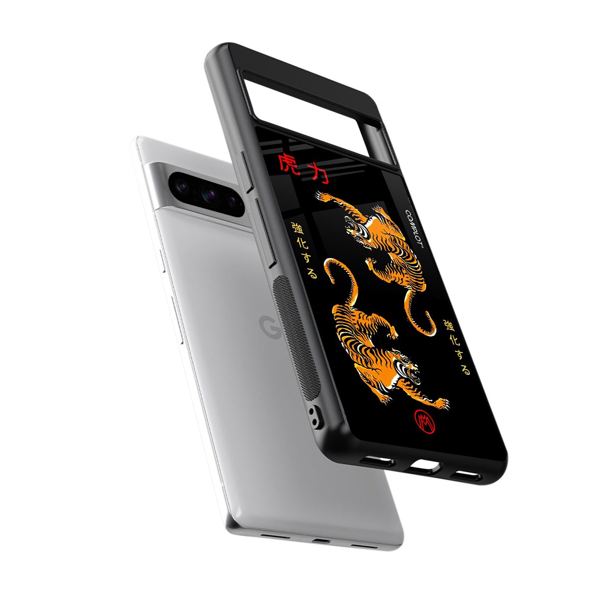 tigers black back phone cover | glass case for google pixel 8 pro