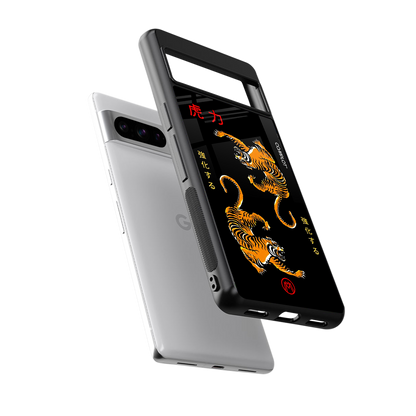 tigers black back phone cover | glass case for google pixel 8 pro