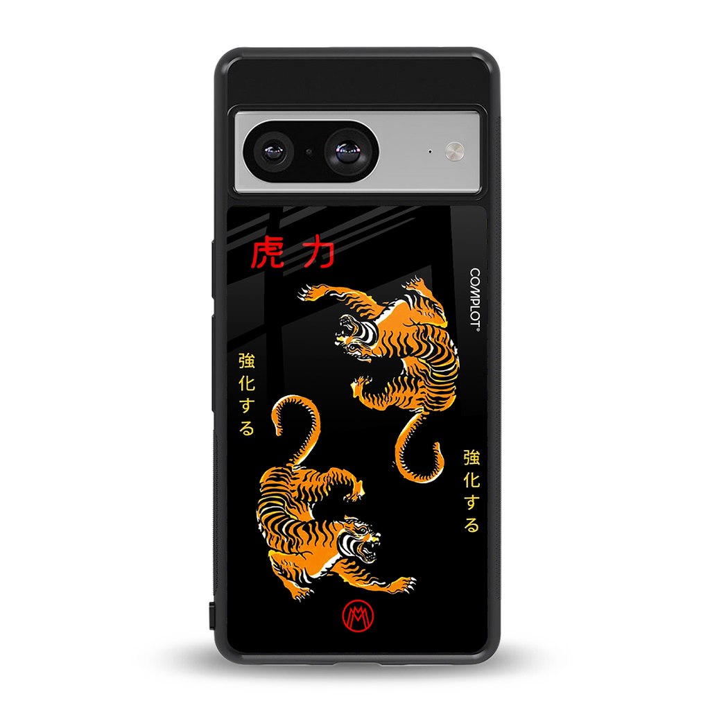 tigers black back phone cover | glass case for Google Pixel 8