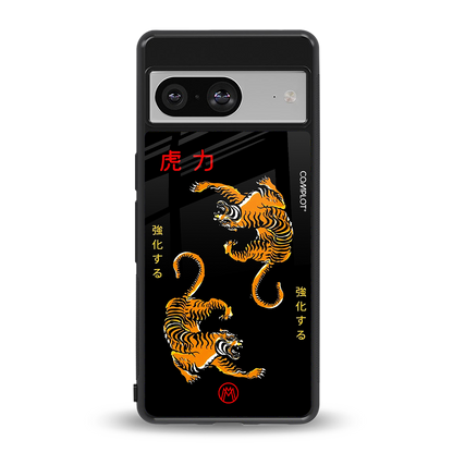 tigers black back phone cover | glass case for Google Pixel 8
