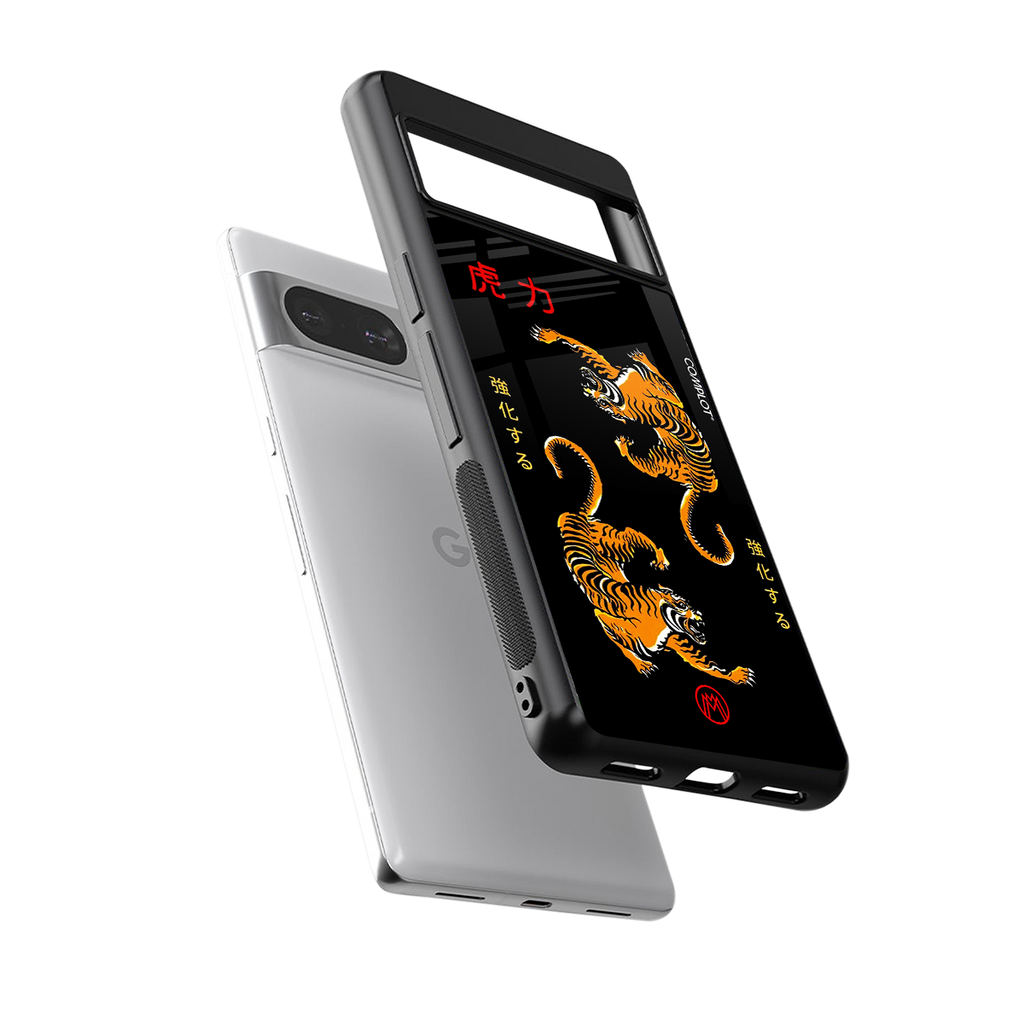 tigers black back phone cover | glass case for Google Pixel 8