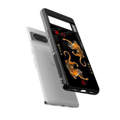 tigers black back phone cover | glass case for Google Pixel 8