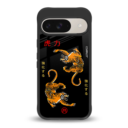 tigers black back phone cover | glass case for google pixel 9