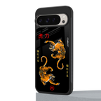 tigers black back phone cover | glass case for google pixel 9 pro