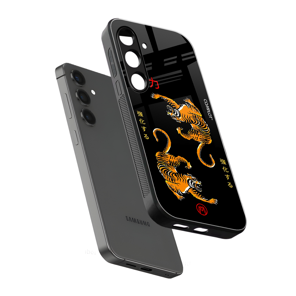 tigers black back phone cover | glass case for samsung galaxy s24 fe