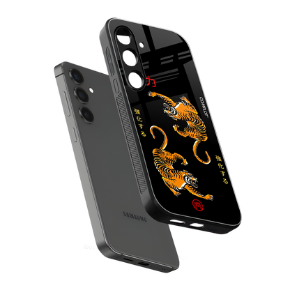 tigers black back phone cover | glass case for samsung galaxy s23