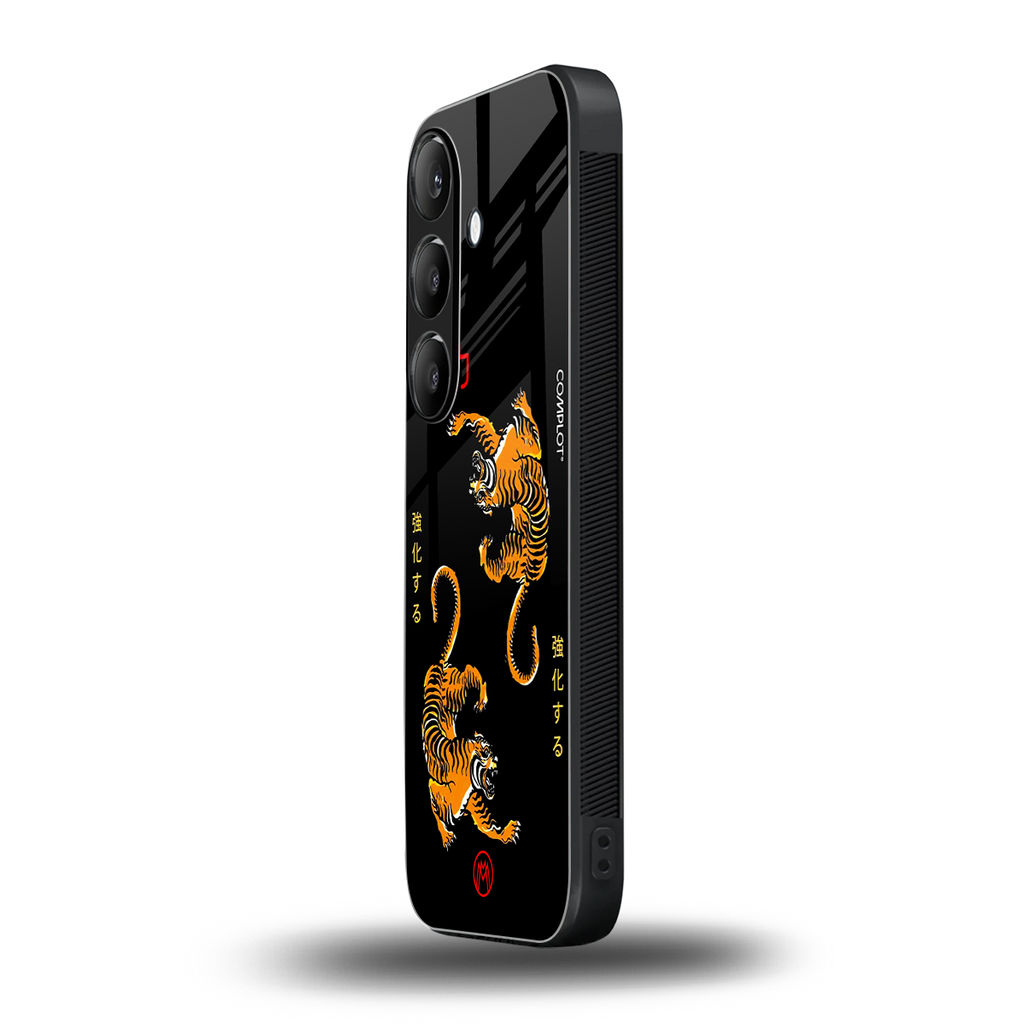 tigers black back phone cover | glass case for samsung galaxy s25