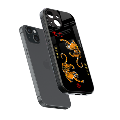 tigers black back phone cover | glass case for iphone 15