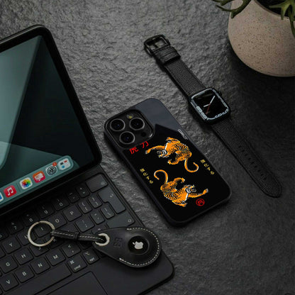 tigers black back phone cover | glass case for nothing phone 2