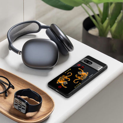 tigers black back phone cover | glass case for iphone 16 pro