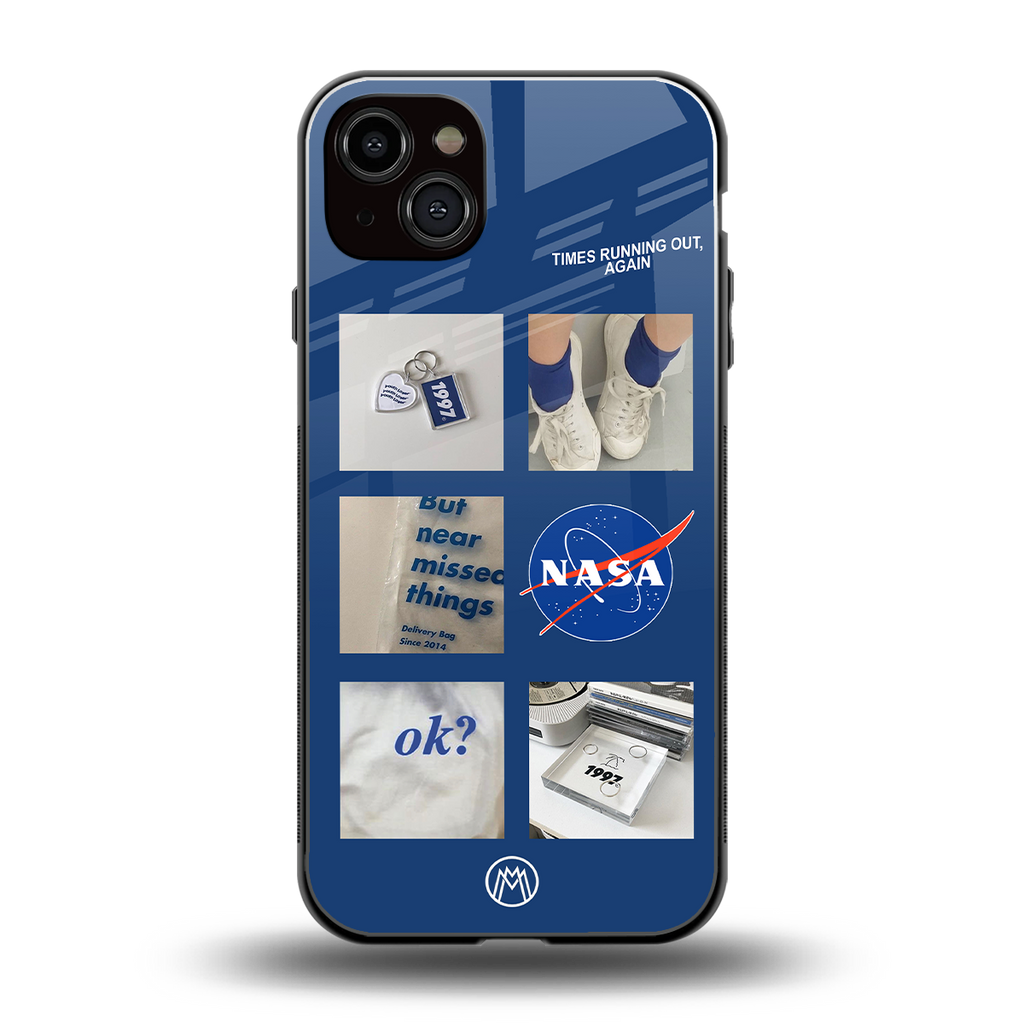 time is running out back phone cover | glass case for iphone 15 plus